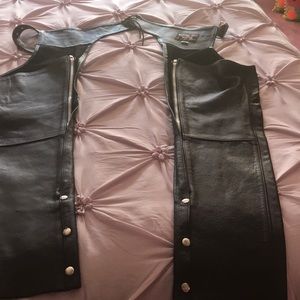 Ladies XS leather motorcycle chaps, worn  twice.